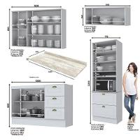 Cozinha Completa Americana 4 Peças Com Torre Quente 1 Forno Branco - Móveis Henn Branco - 4