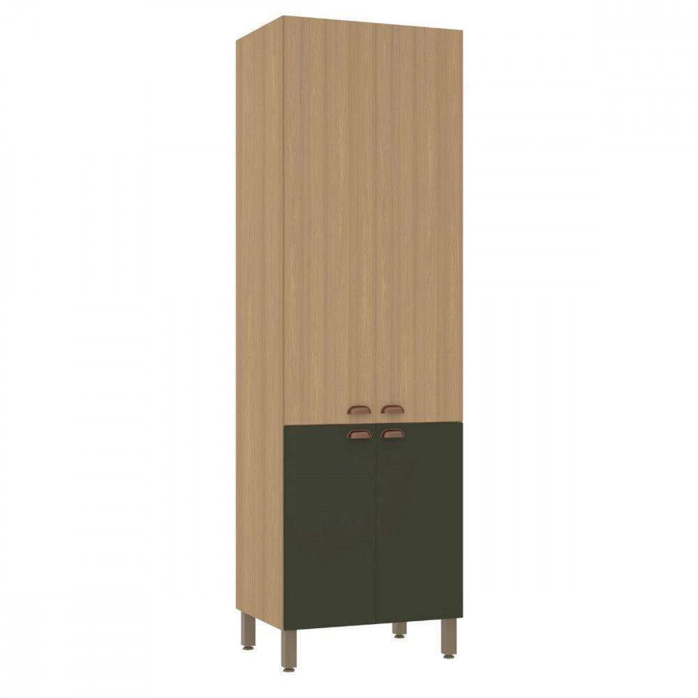 Paneleiro Simples 4 Portas 70cm Luciane Classic Verde/freijo - 1
