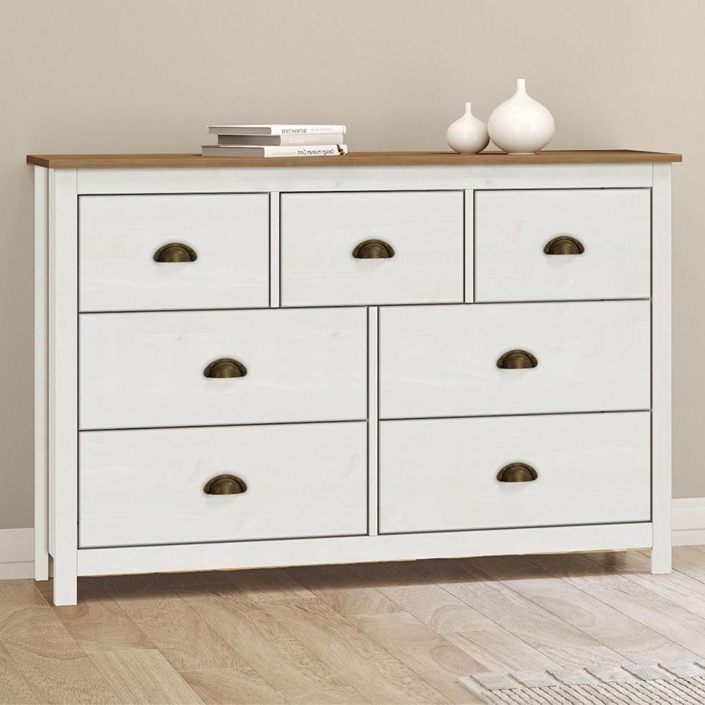 Cômoda Topázio 7 Gavetas Branco-freijó - Finestra Móveis Branco-freijó - 2