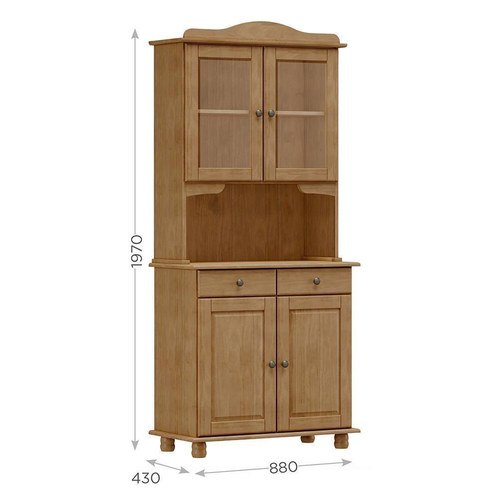 Cristaleira Rubi 4 Portas E 2 Gavetas Freijó - Finestra Móveis Freijó - 4