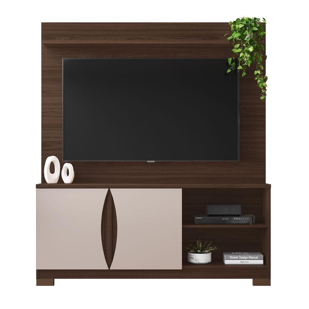 Home Com Painel Para Tv Até 56 Polegadas União Jcm Café Off White - 1