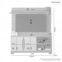 Home Com Painel Para Tv Até 56 Polegadas União Jcm Café Off White - 3