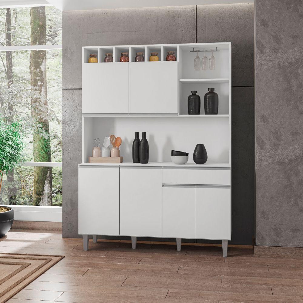 Kit Armário Cozinha Compacta Alice 6 Portas Branco Ajl - 5