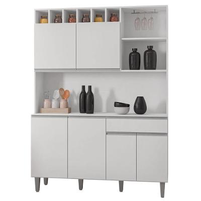 Kit Armário Cozinha Compacta Alice 6 Portas 1 Gaveta MDP 130cm Branco