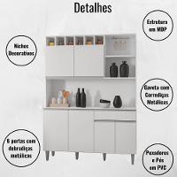 Kit Armário Cozinha Compacta Alice 6 Portas Branco Ajl - 3
