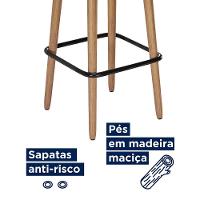 Kit 4 Banquetas Barcelona 96cm Couríssimo Preto - Salaone Preto