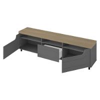 Rack Para Tv Até 75 Polegadas 200cm 2 Portas 1 Gaveta Multimóveis Cr45325 Carvalho/grafite Carvalho/grafite - 5