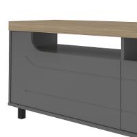 Rack Para Tv Até 75 Polegadas 200cm 2 Portas 1 Gaveta Multimóveis Cr45325 Carvalho/grafite Carvalho/grafite - 6
