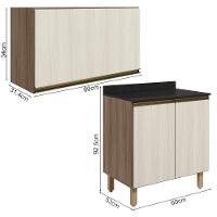 Armario Aereo E Balcao Mdf 60cm Kali Carvalho Toq Bianco Toq Nicioli Carvalho Toq Bianco Toq - 3