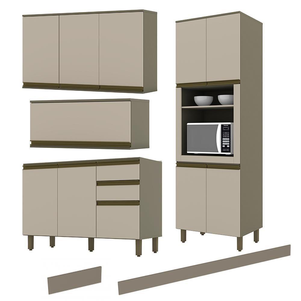 Cozinha Completa 4 Peças Connect Com Torre Quente E Rodapé Duna-cristal - Móveis Henn Duna-cristal - 3