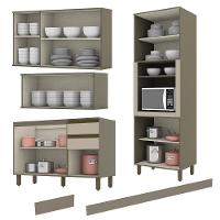 Cozinha Completa 4 Peças Connect Com Torre Quente E Rodapé Duna-cristal - Móveis Henn Duna-cristal