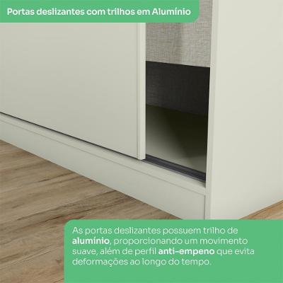 Guarda Roupa Casal Modulado Seletto 2 Portas Correr 3 Gavetas Areia MDF