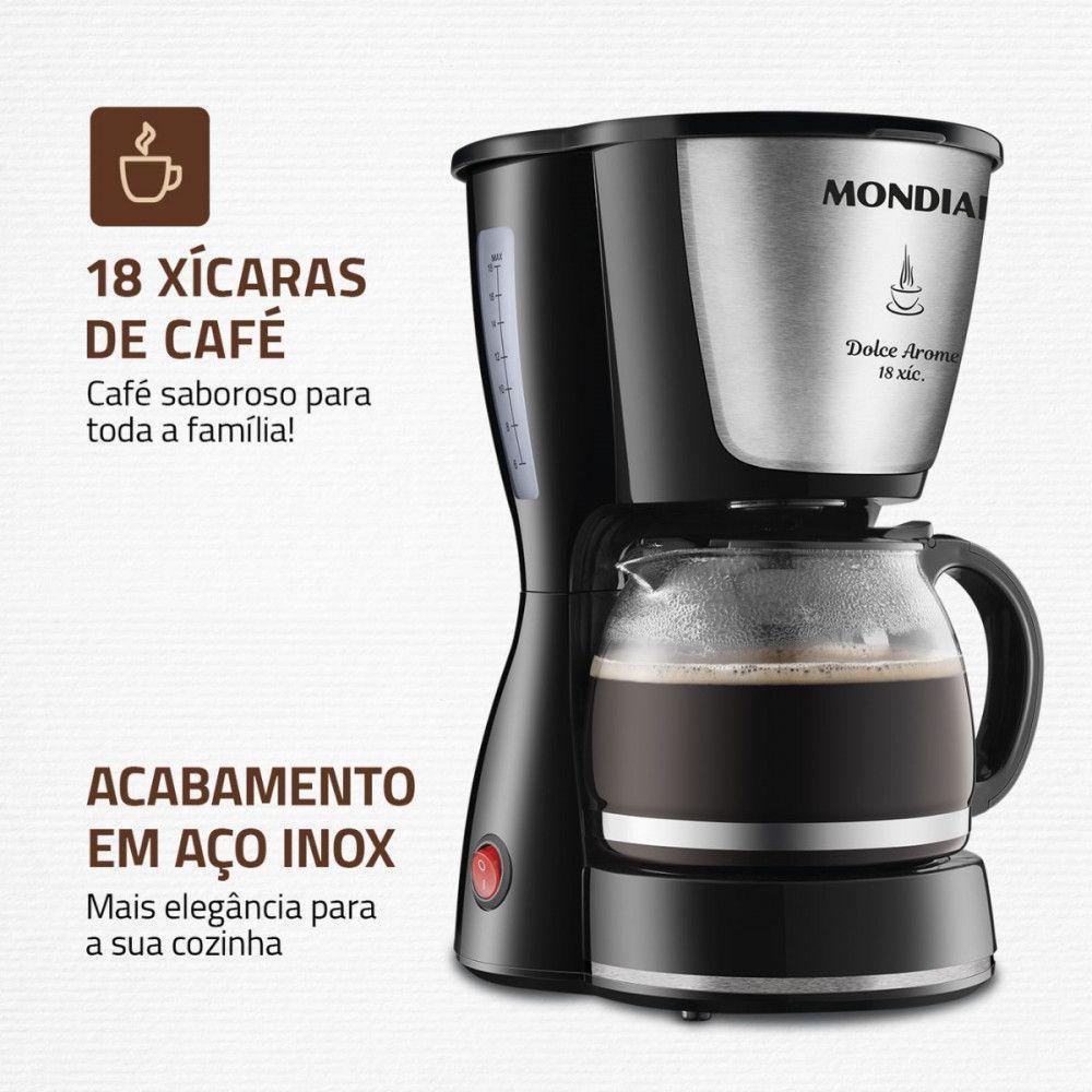 Cafeteira Elétrica Mondial Dolce Arome 550w C-30-18X Preto/inox 220V - 2
