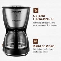 Cafeteira Elétrica Mondial Dolce Arome 550w C-30-18X Preto/inox 220V - 3