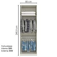 Guarda Roupa Modulado 2 Portas 241x80 Cm Seletto Areia Henn Areia - 3