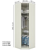 Canto Obliquo Modulado 1 Porta 241x82 Cm Seletto Areia Jequitiba Henn Areia Jequitiba - 3