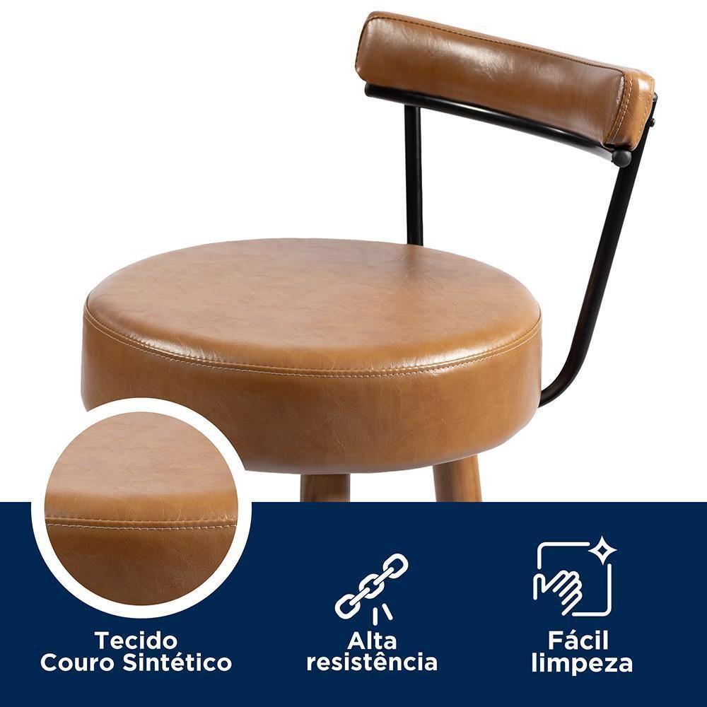 Kit 2 Banquetas Nápoles 89cm Couríssimo Amarula - Salaone Amarula - 2