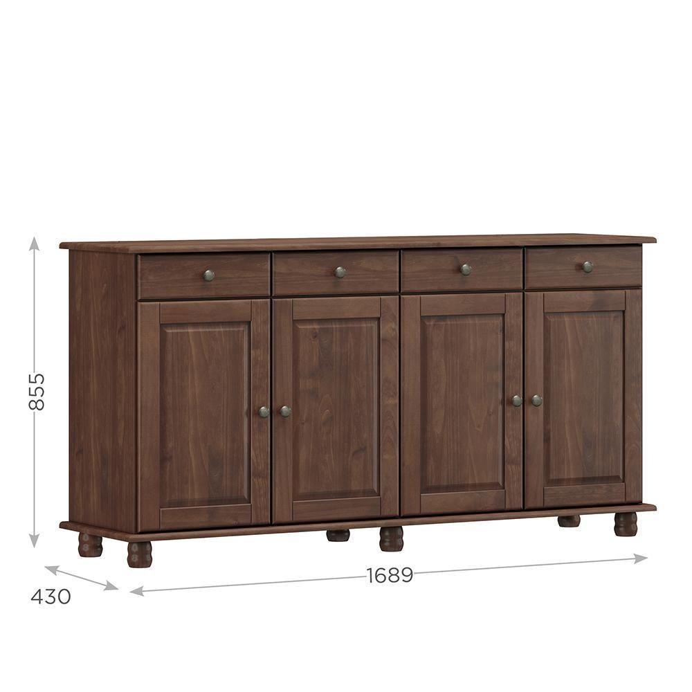 Balcão Aparador Rubi 4 Portas E 4 Gavetas Café - Finestra Móveis Café - 4