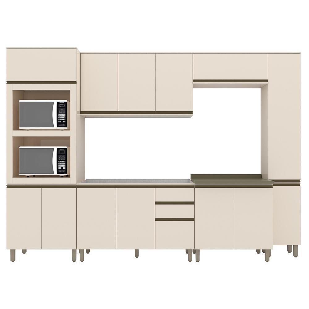 Cozinha Completa Connect 6 Peças Off White Com Paneleiro - Móveis Henn Off White - 1