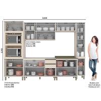 Cozinha Completa Connect 6 Peças Off White Com Paneleiro - Móveis Henn Off White - 4