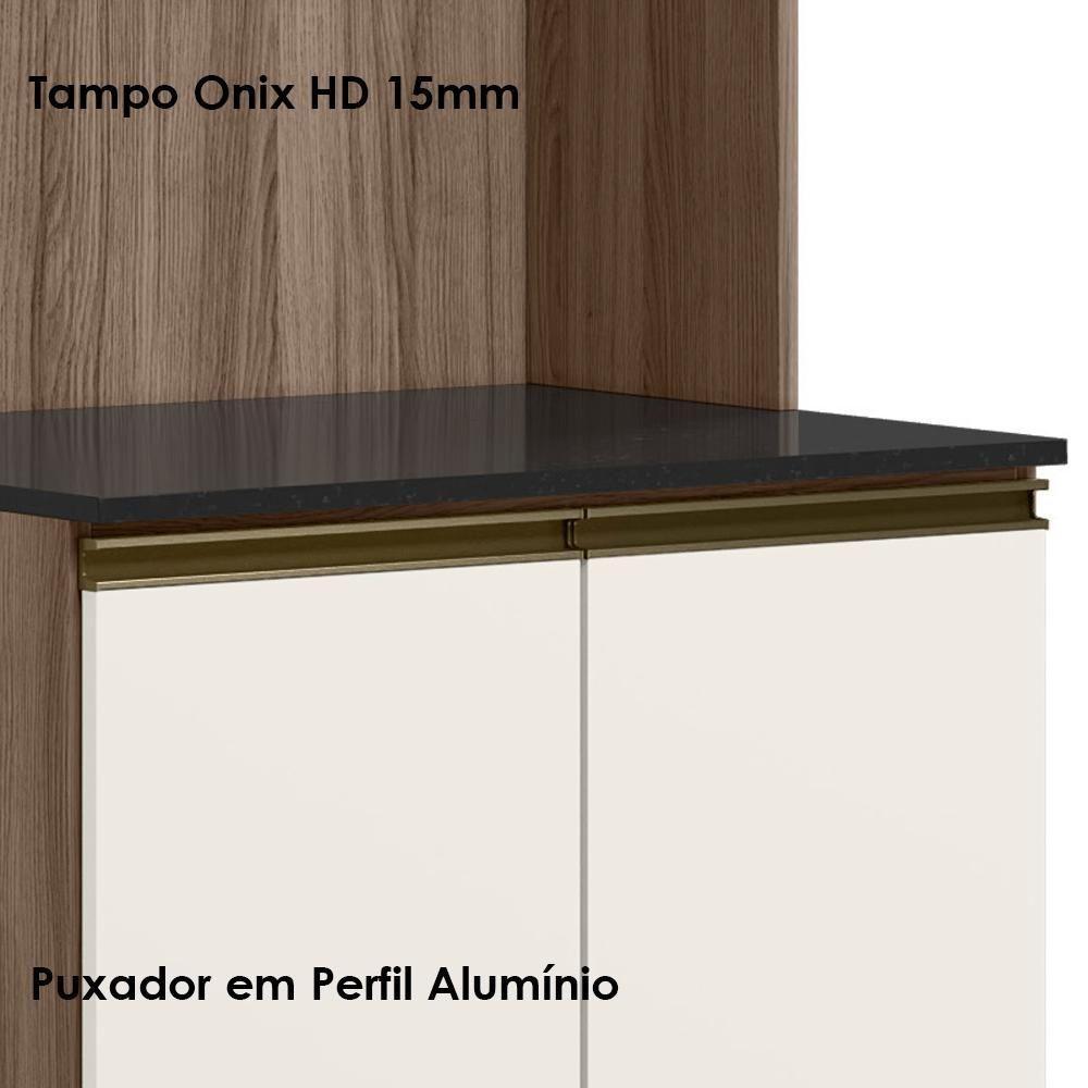 Paneleiro Duplo 4p Vidro 70cm Mdf Kali 18340 Carvalho Toq Off White Cetim Nicioli Carvalho Toq Off White Cetim - 5