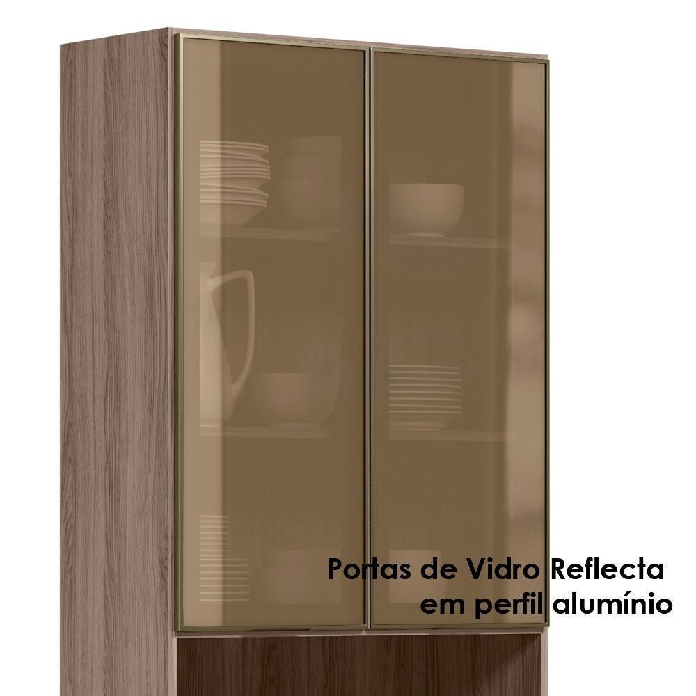Paneleiro Duplo 4p Vidro 70cm Mdf Kali 18340 Carvalho Toq Off White Cetim Nicioli Carvalho Toq Off White Cetim - 6