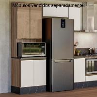 Paneleiro Duplo 4p Vidro 70cm Mdf Kali 18340 Carvalho Toq Off White Cetim Nicioli Carvalho Toq Off White Cetim - 8