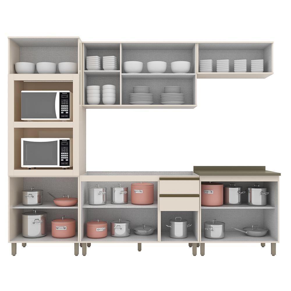 Cozinha Completa Connect 5 Peças Off White Com Torre Quente 2 Fornos - Móveis Henn Off White - 2