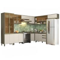 Cozinha Completa De Canto 9 Peças Connect Duna-cristal Com Cristaleira - Móveis Henn Duna-cristal - 1