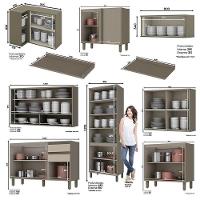 Cozinha Completa De Canto 9 Peças Connect Duna-cristal Com Cristaleira - Móveis Henn Duna-cristal - 4