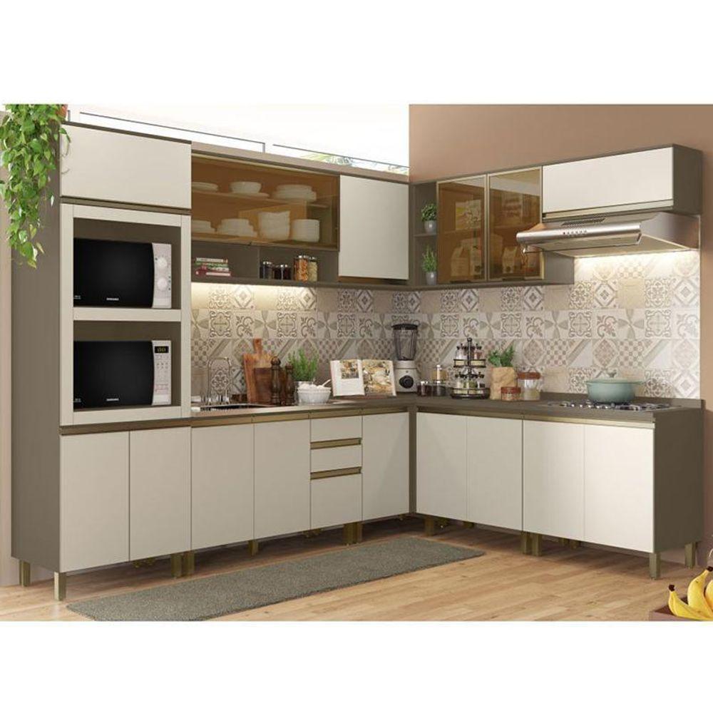 Cozinha Completa De Canto 9 Peças Connect Duna-cristal Com Aéreo Vidro Basculante - Móveis Henn Duna-cristal - 2