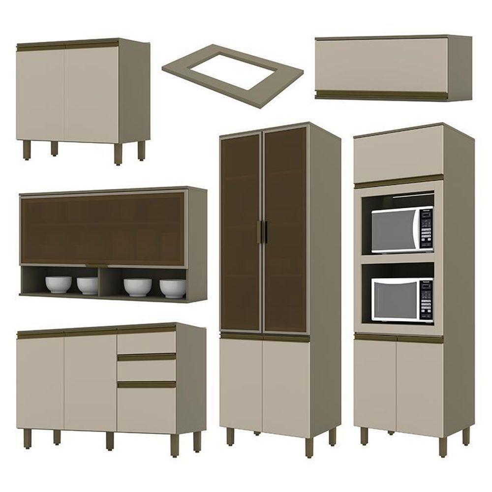 Cozinha Completa 6 Peças Connect Duna-cristal Com Torre Quente E Cristaleira - Móveis Henn Duna-cristal - 3
