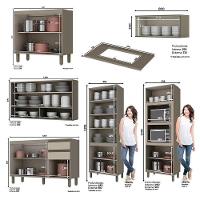 Cozinha Completa 6 Peças Connect Duna-cristal Com Torre Quente E Cristaleira - Móveis Henn Duna-cristal - 4