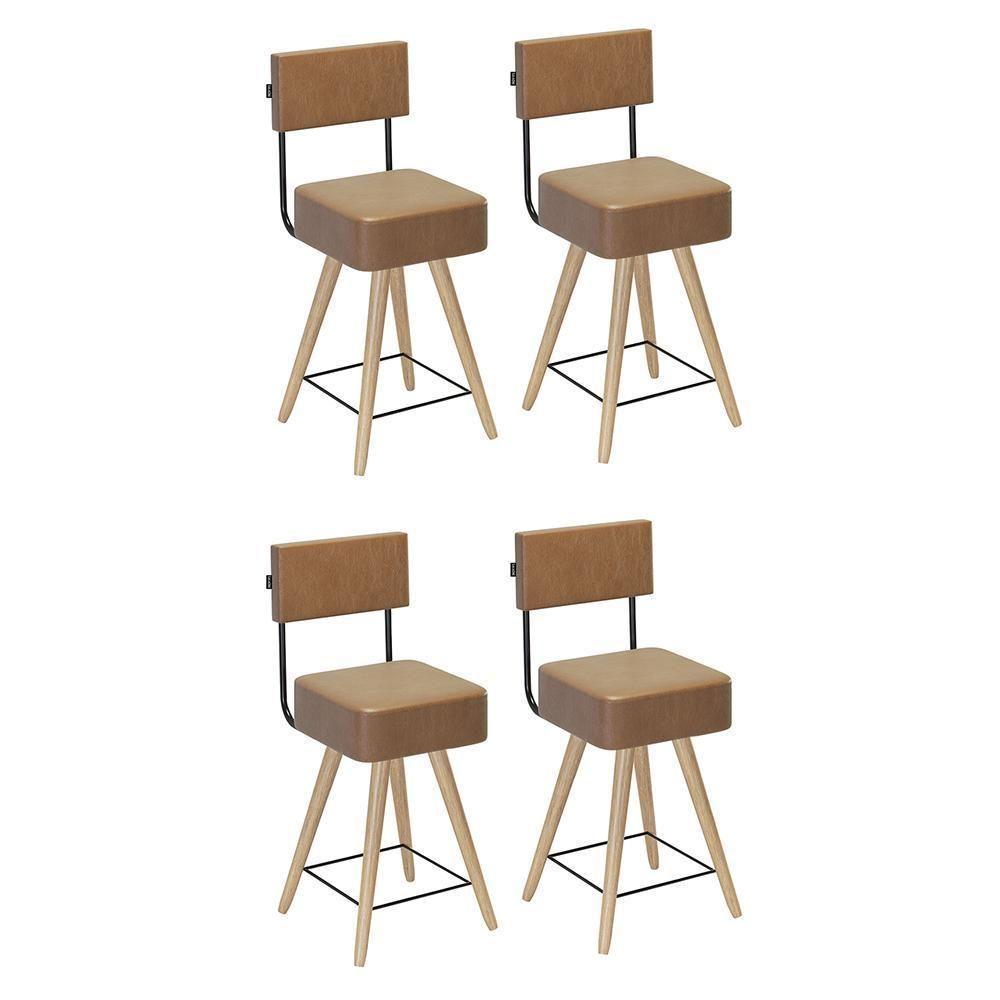 Kit 4 Cadeiras Barcelona 73cm Couríssimo Amarula - Salaone Amarula - 1