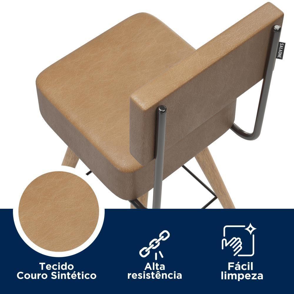 Kit 4 Cadeiras Barcelona 73cm Couríssimo Amarula - Salaone Amarula - 2