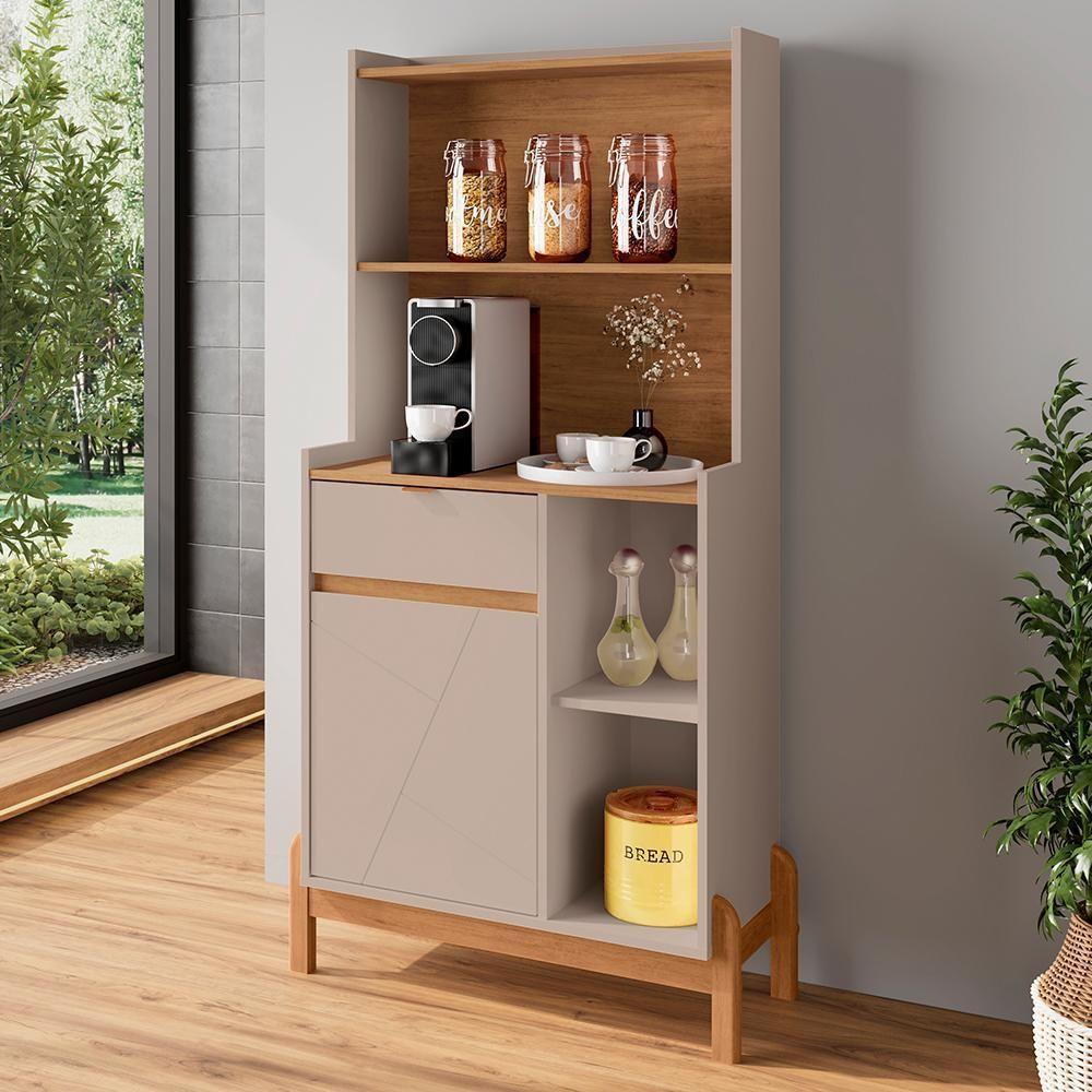 Aparador Cantinho Do Café Bari 1 Porta E 1 Gaveta Off White-cedro - Casa D Off White-cedro - 2