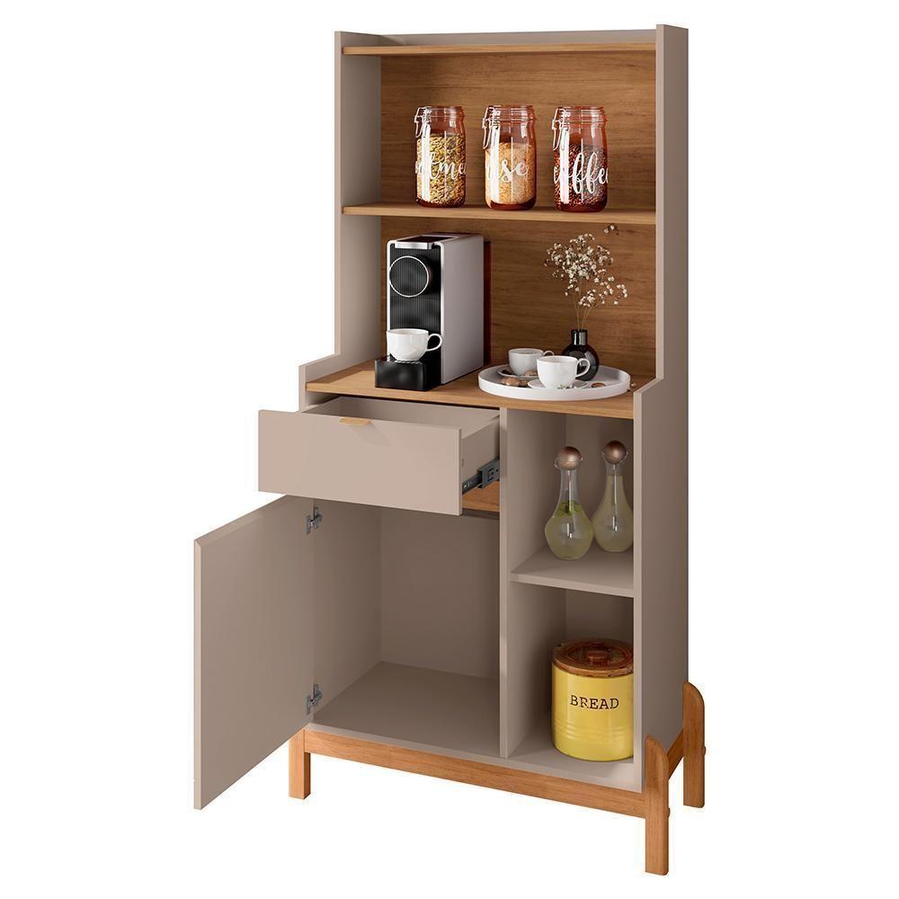 Aparador Cantinho Do Café Bari 1 Porta E 1 Gaveta Off White-cedro - Casa D Off White-cedro - 3