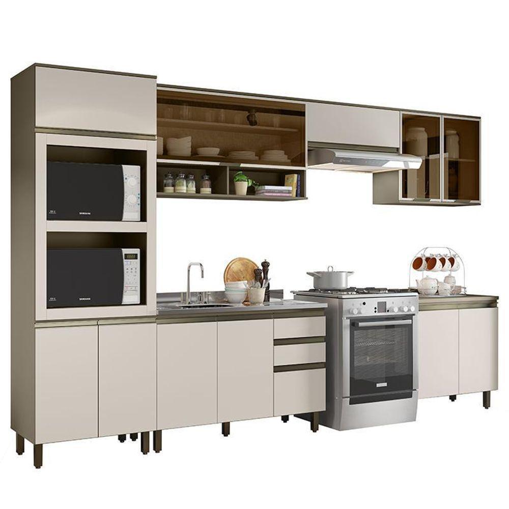 Cozinha Completa 6 Peças Connect Duna-cristal Com Aéreo Vidro - Móveis Henn Duna-cristal - 1