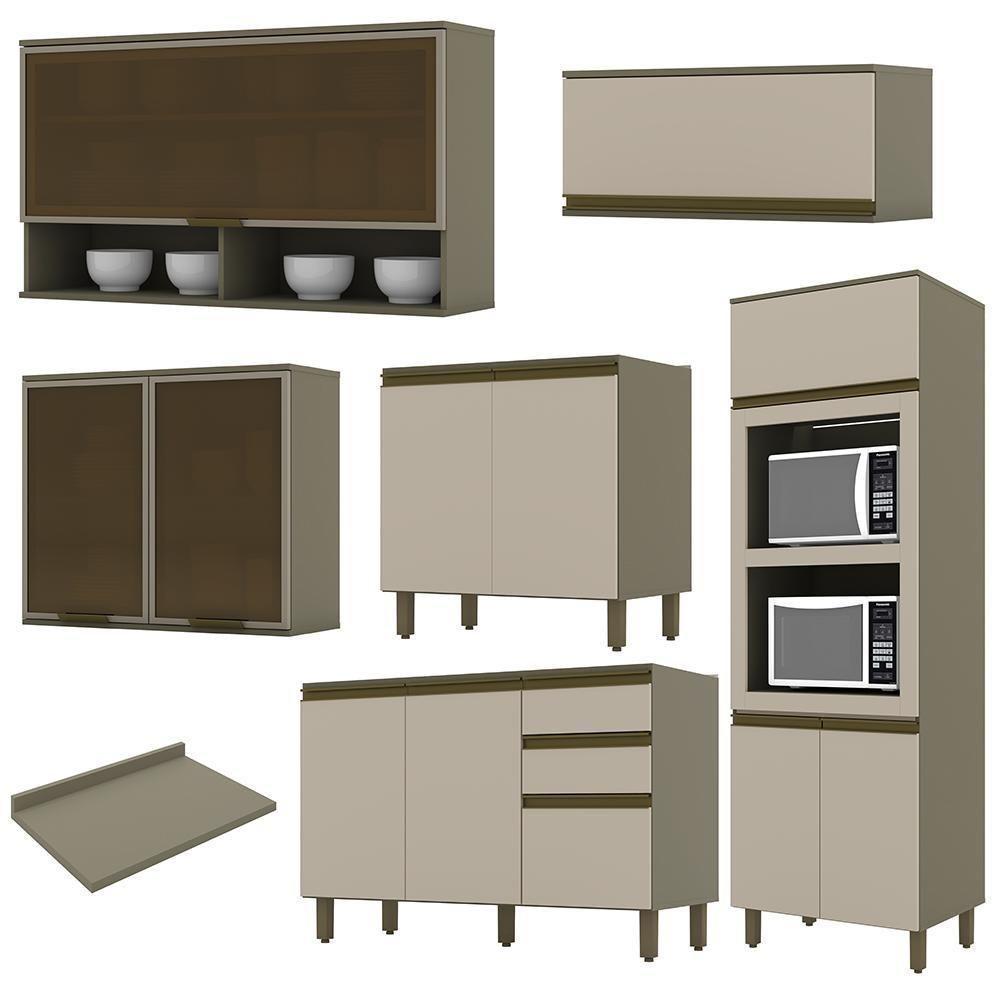 Cozinha Completa 6 Peças Connect Duna-cristal Com Aéreo Vidro - Móveis Henn Duna-cristal - 3