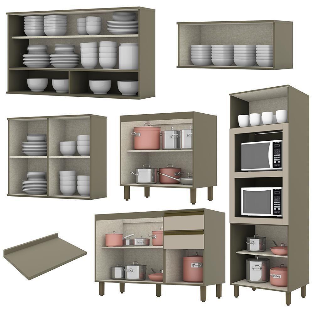 Cozinha Completa 6 Peças Connect Duna-cristal Com Aéreo Vidro - Móveis Henn Duna-cristal - 4