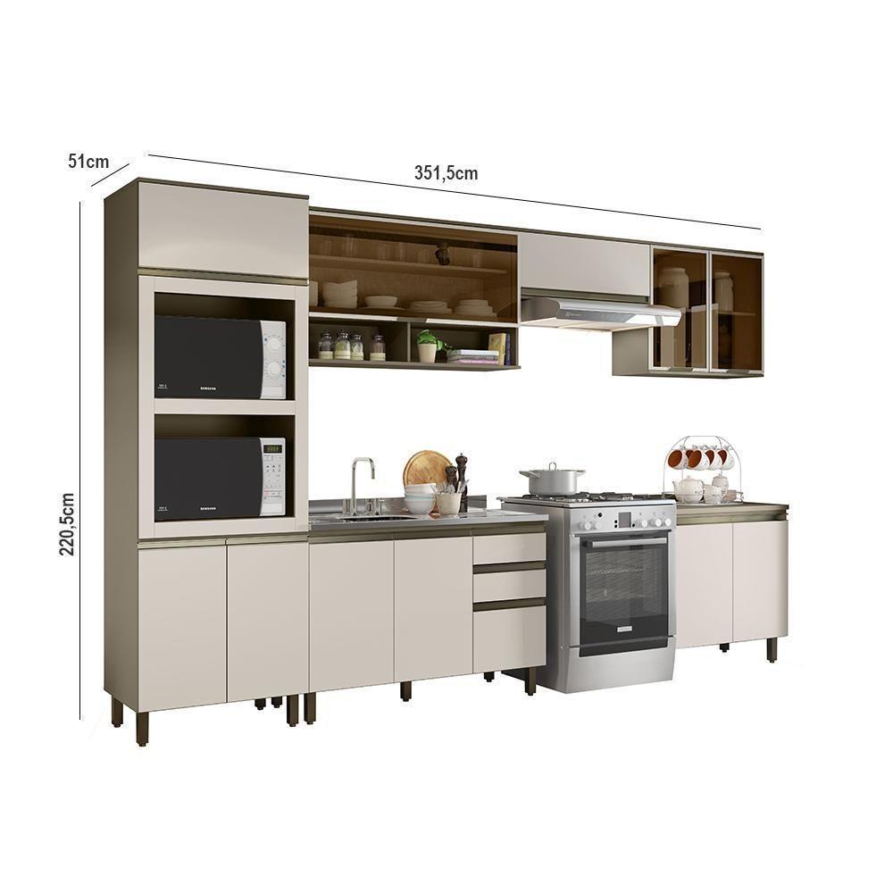 Cozinha Completa 6 Peças Connect Duna-cristal Com Aéreo Vidro - Móveis Henn Duna-cristal - 5