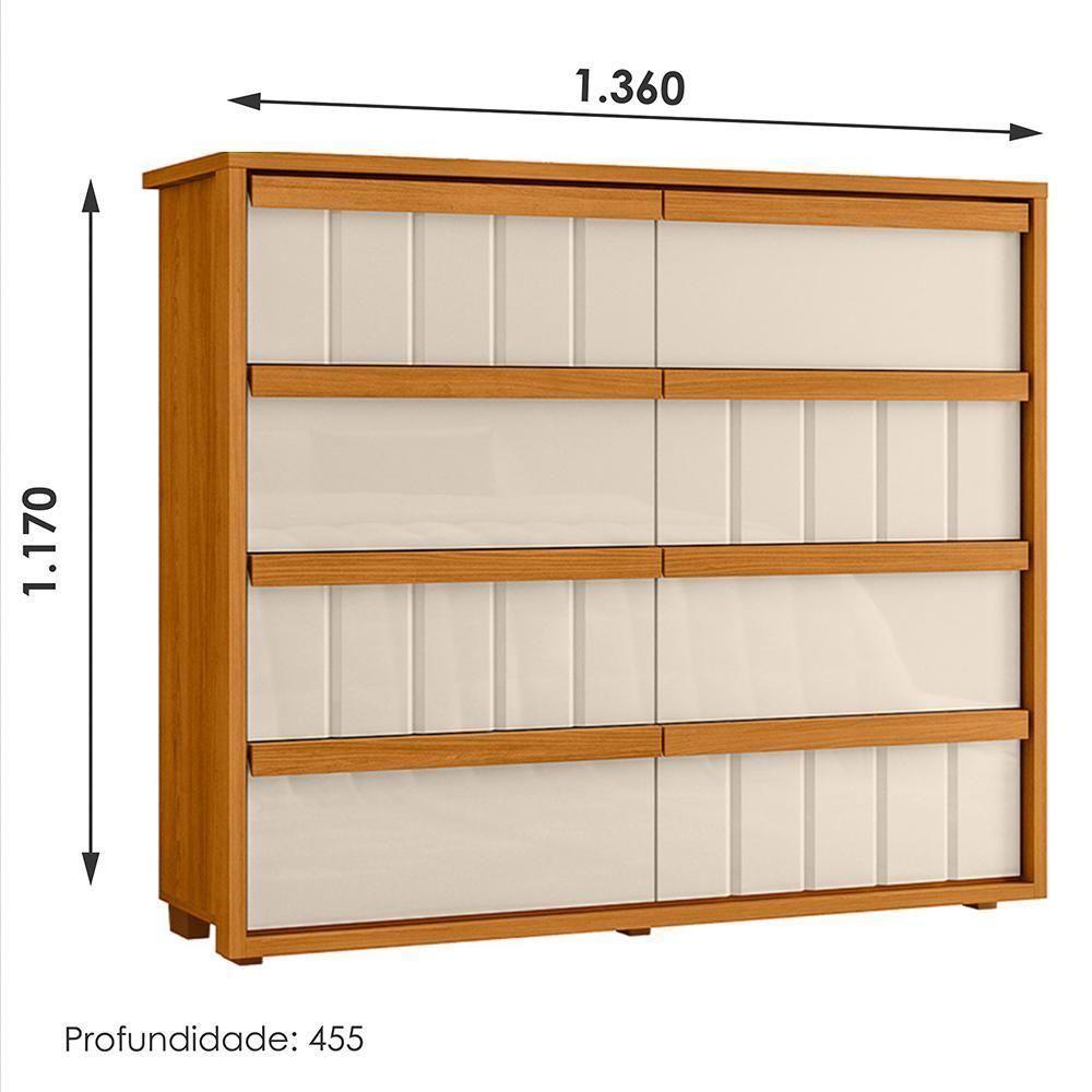 Cômoda Tarsila 8 Gavetas Cinamomo-off White - Madetec Cinamomo-off White - 3