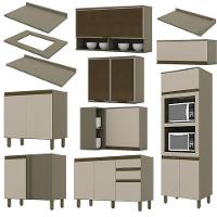 Cozinha Completa De Canto 9 Peças Connect Duna-cristal Com Torre Quente E Aéreo Vidro - Móveis Henn Duna-cristal - 3