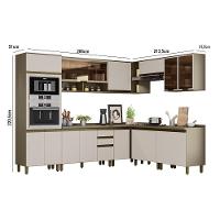 Cozinha Completa De Canto 9 Peças Connect Duna-cristal Com Torre Quente E Aéreo Vidro - Móveis Henn Duna-cristal - 5