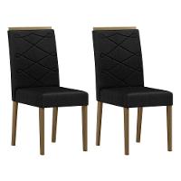 Conjunto 2 Cadeiras Caroline Imbuia/veludo Preto - New Ceval Imbuia/preto - 1