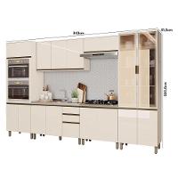 Cozinha Modulada Connect 6 Peças Off White Com Torre Quente 2 Fornos E Cristaleira - Móveis Henn Off White - 5