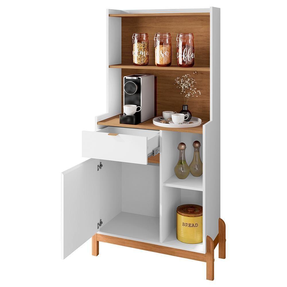 Aparador Cantinho Do Café Bari 1 Porta E 1 Gaveta Branco-cedro - Casa D Branco-cedro - 3