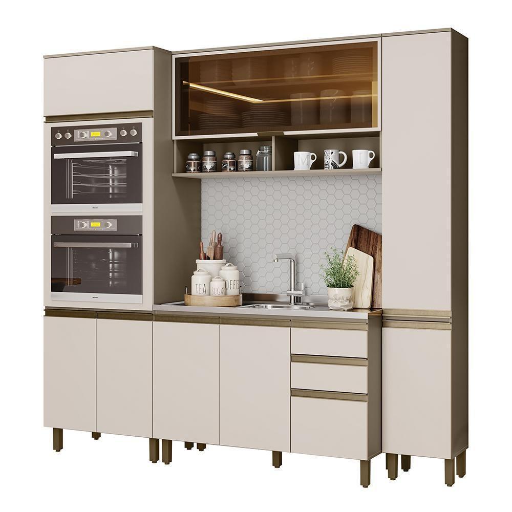 Cozinha Modulada Connect 4 Peças Duna-cristal Com Torre Quente 2 Fornos - Móveis Henn Duna-cristal - 1