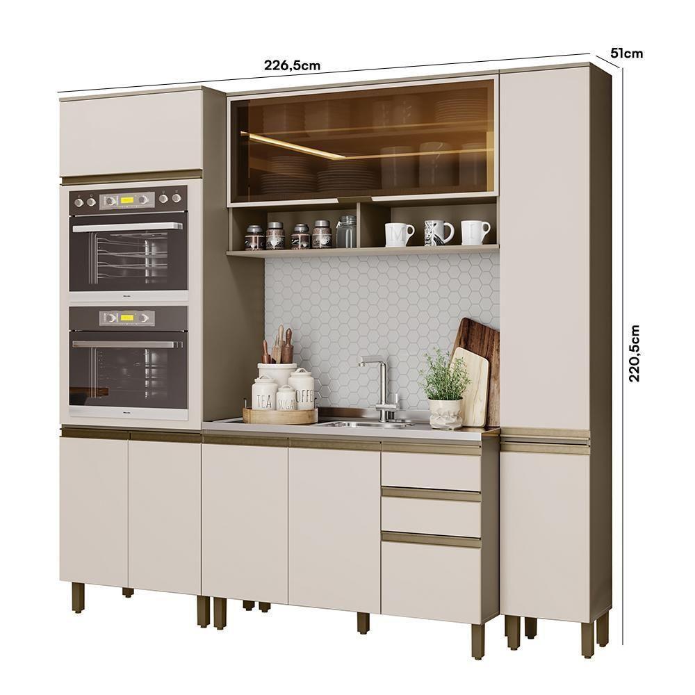 Cozinha Modulada Connect 4 Peças Duna-cristal Com Torre Quente 2 Fornos - Móveis Henn Duna-cristal - 5