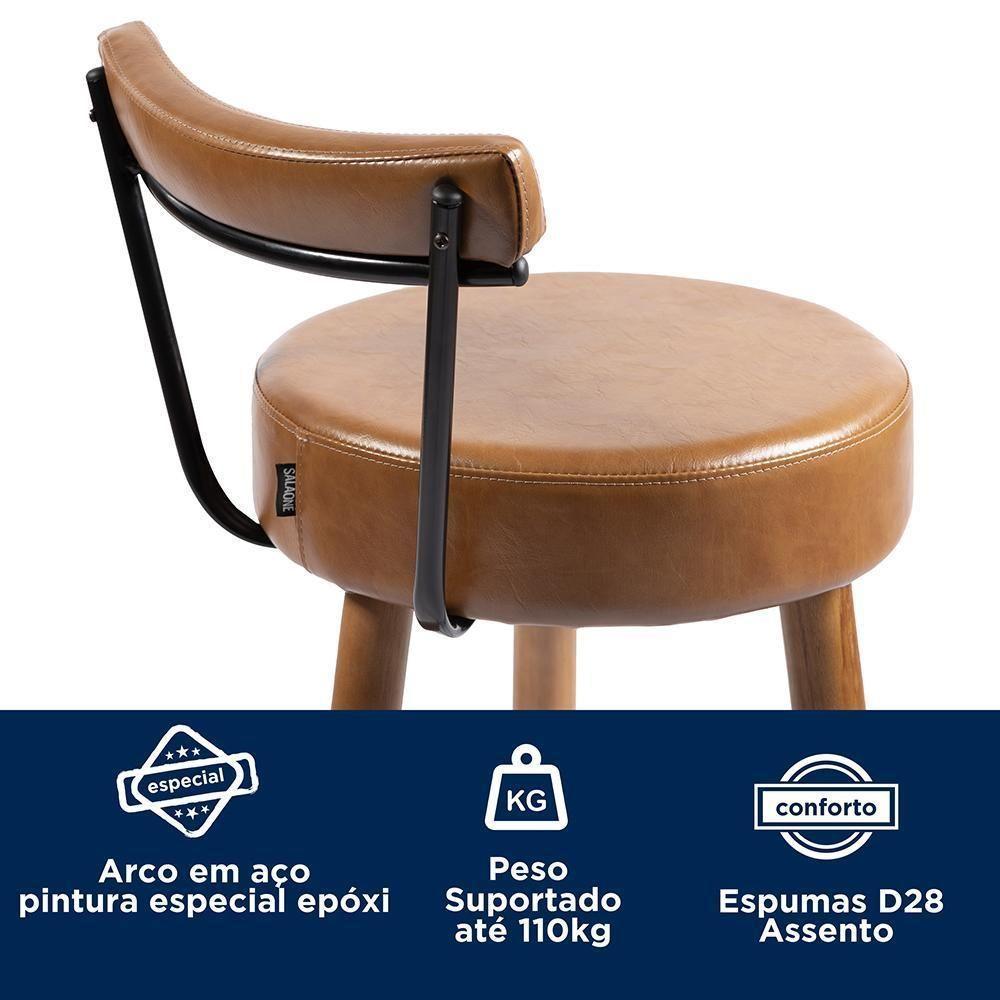 Kit 4 Banquetas Nápoles 89cm Couríssimo Amarula - Salaone Amarula - 3